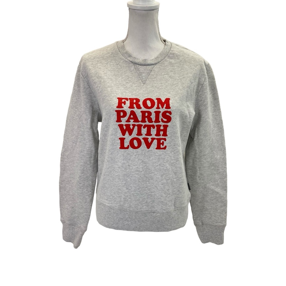 Ami Grey Sweatshirt with Red "From Paris With Love" Graphic